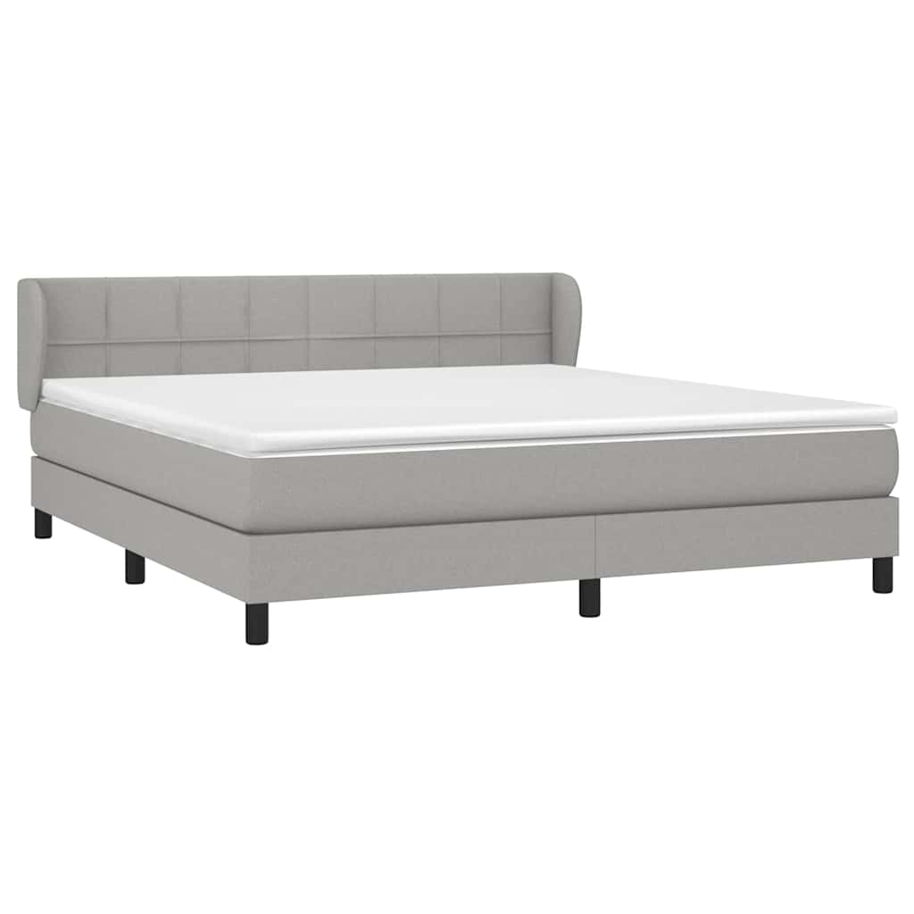 Krevet box spring s madracem svjetlosiva 160x200 cm tkanina