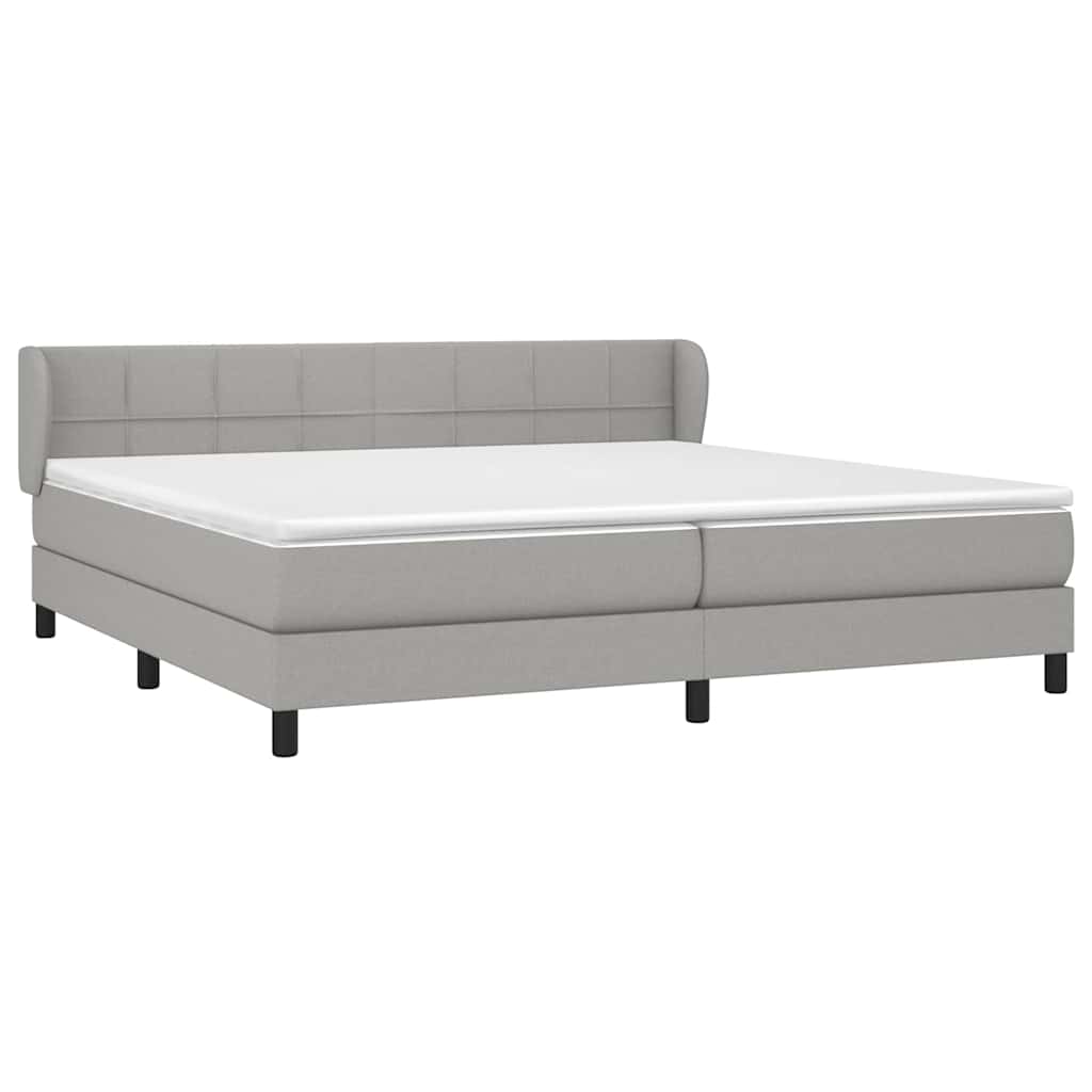 Krevet s oprugama i madracem svjetlosivi 200 x 200cm od tkanine