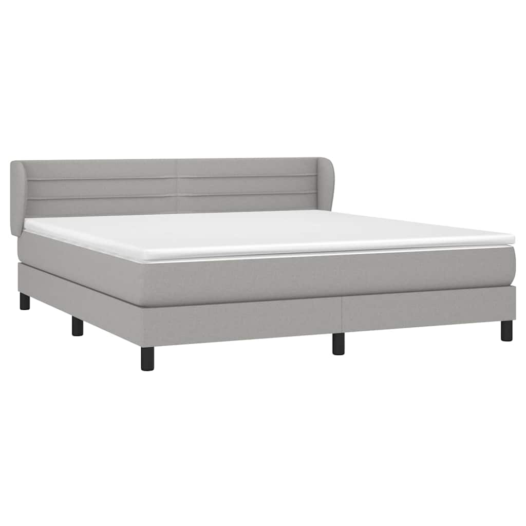 Krevet box spring s madracem svjetlosiva 160x200 cm tkanina