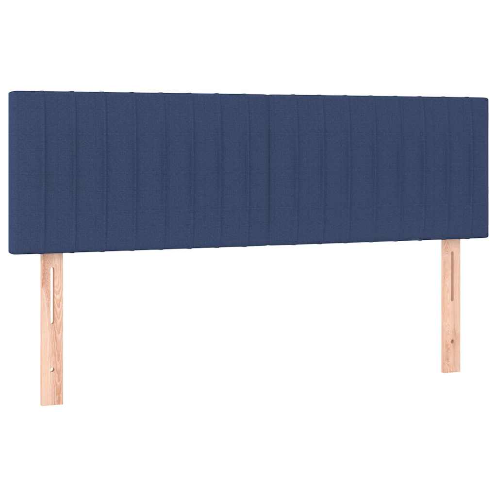 Krevet s oprugama i madracem plavi 140 x 190 cm od tkanine