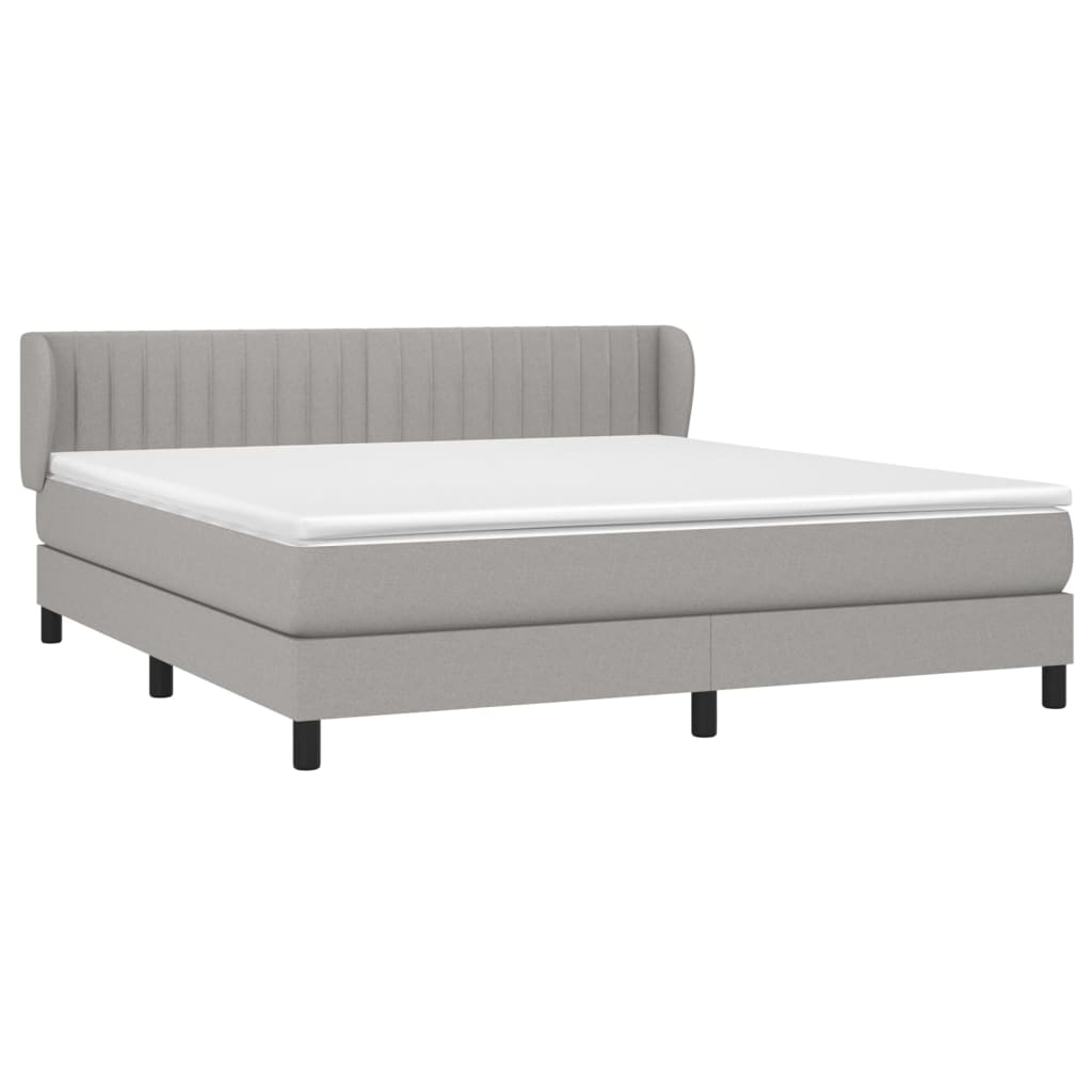 Krevet box spring s madracem svjetlosiva 160x200 cm tkanina