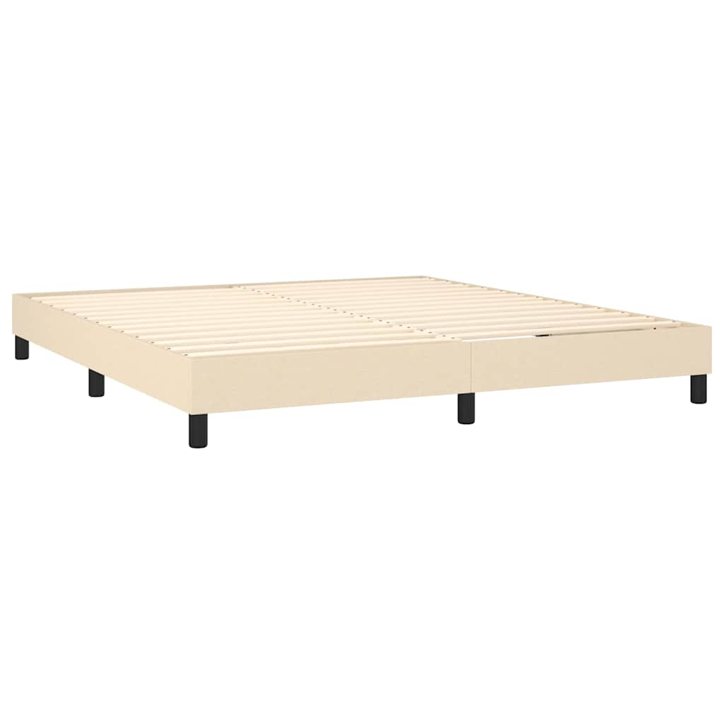 Krevet s oprugama i madracem krem 180x200 cm od tkanine