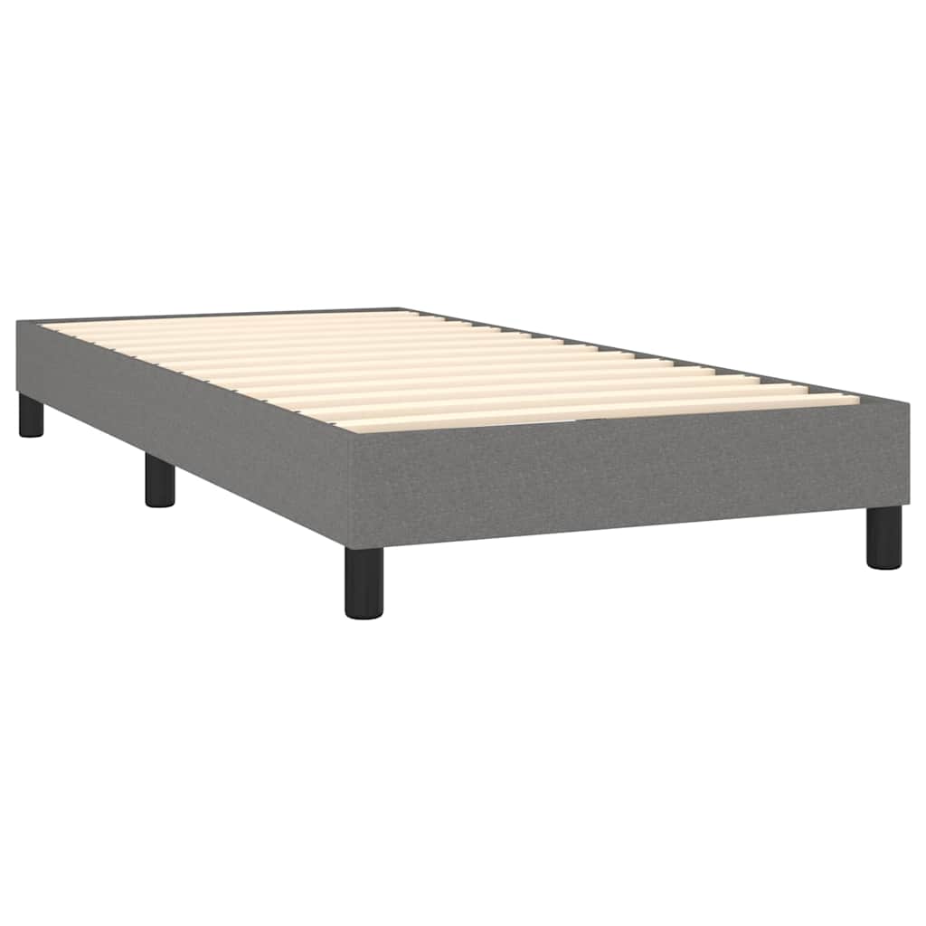 Krevet s oprugama i madracem tamnosivi 90 x 190 cm od tkanine