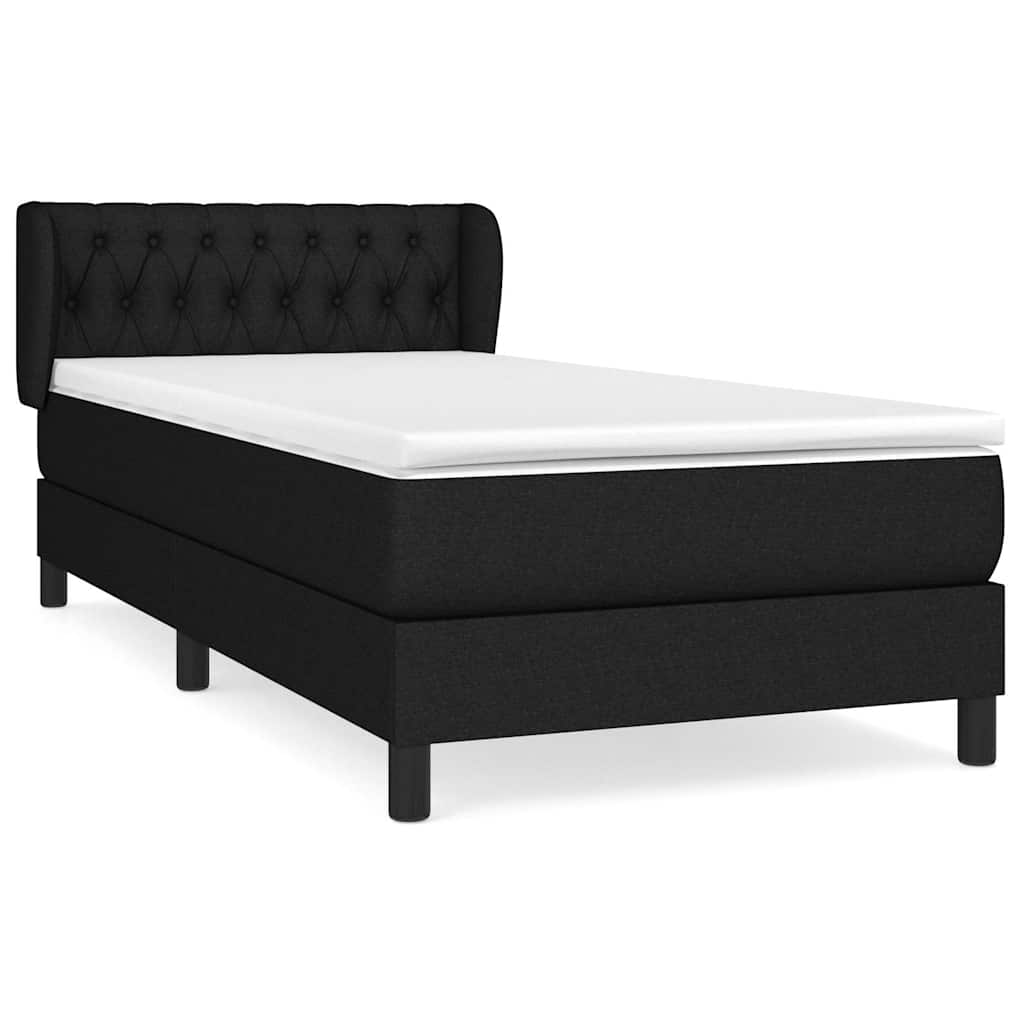 Box spring krevet s madracem crni 90x190 cm od tkanine