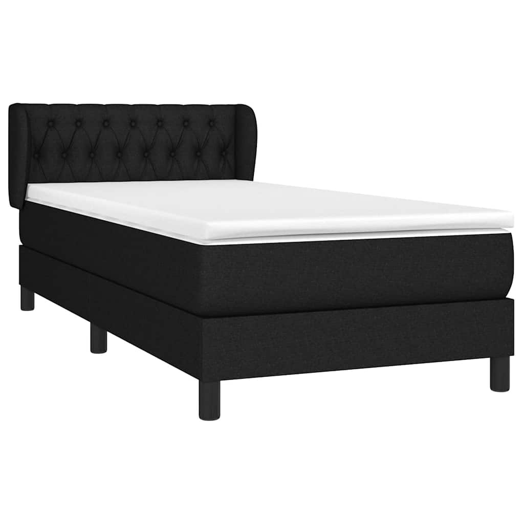 Box spring krevet s madracem crni 90x190 cm od tkanine