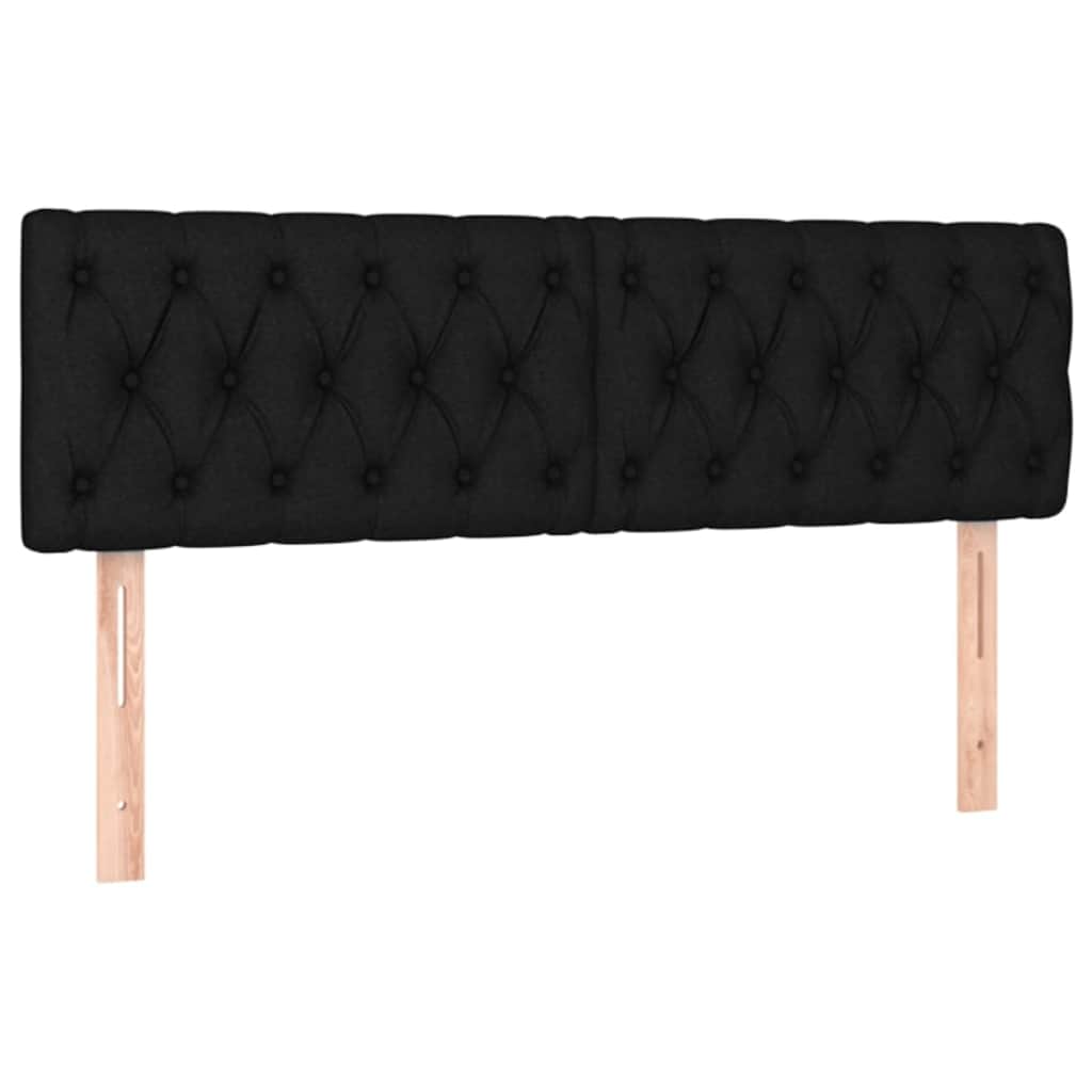Krevet s oprugama i madracem crni 140x200 cm od tkanine