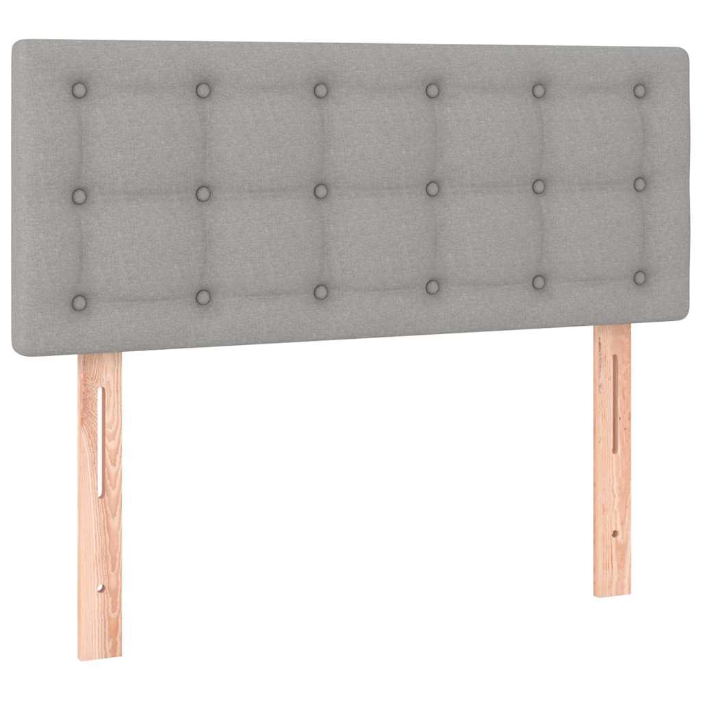 Krevet s oprugama i madracem svjetlosivi 100x200 cm od tkanine