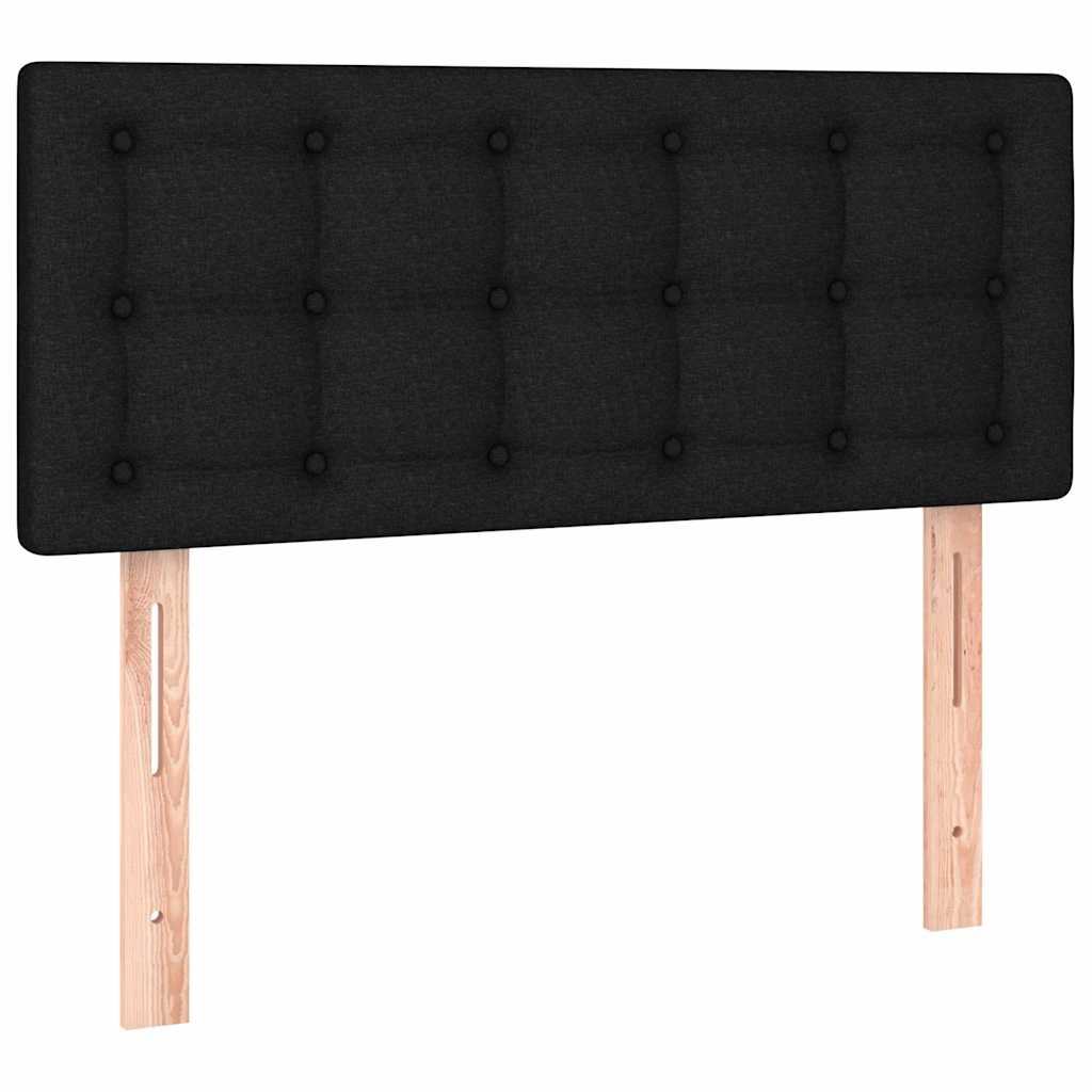 Krevet s oprugama i madracem crni 100 x 200 cm od tkanine