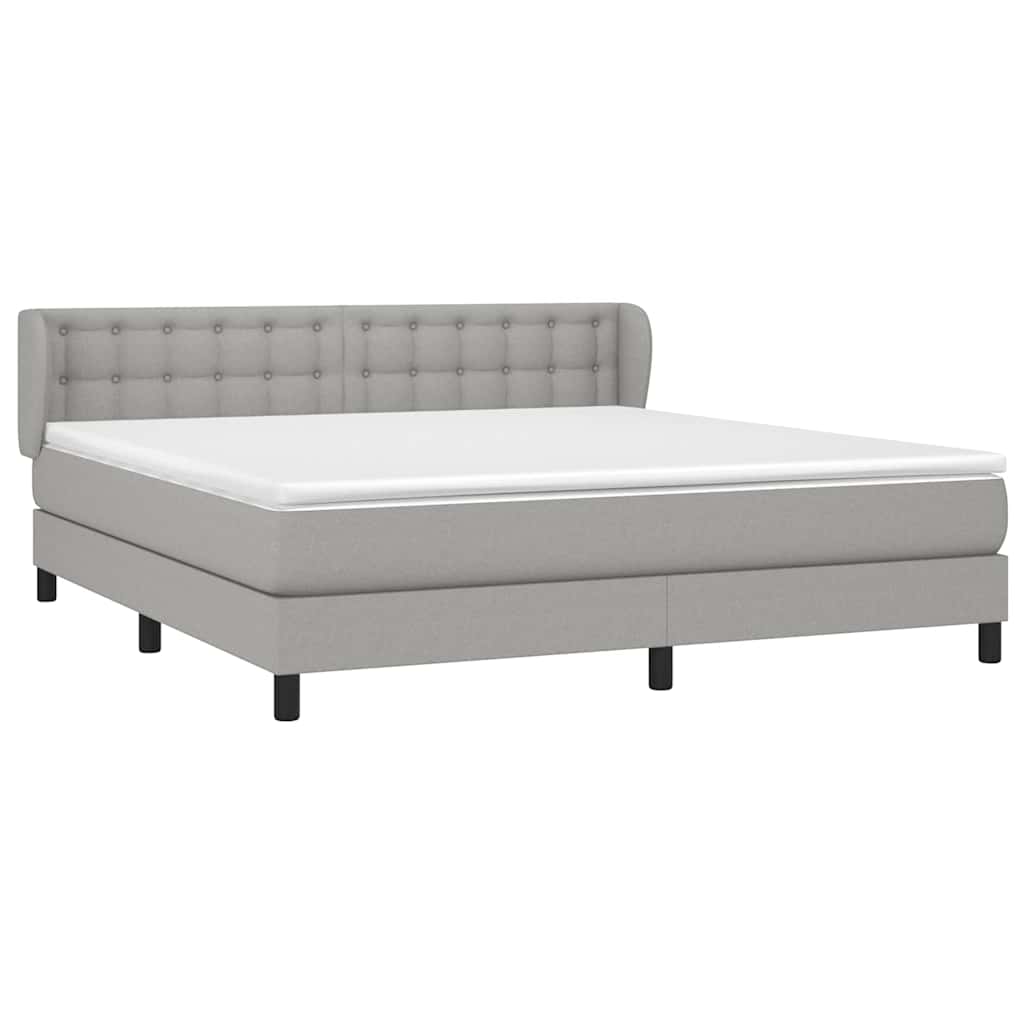 Krevet box spring s madracem svjetlosiva 160x200 cm tkanina