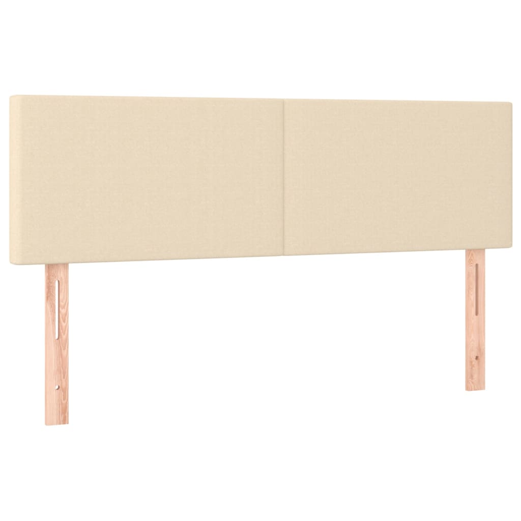 Krevet s oprugama i madracem krem 140 x 190 cm od tkanine