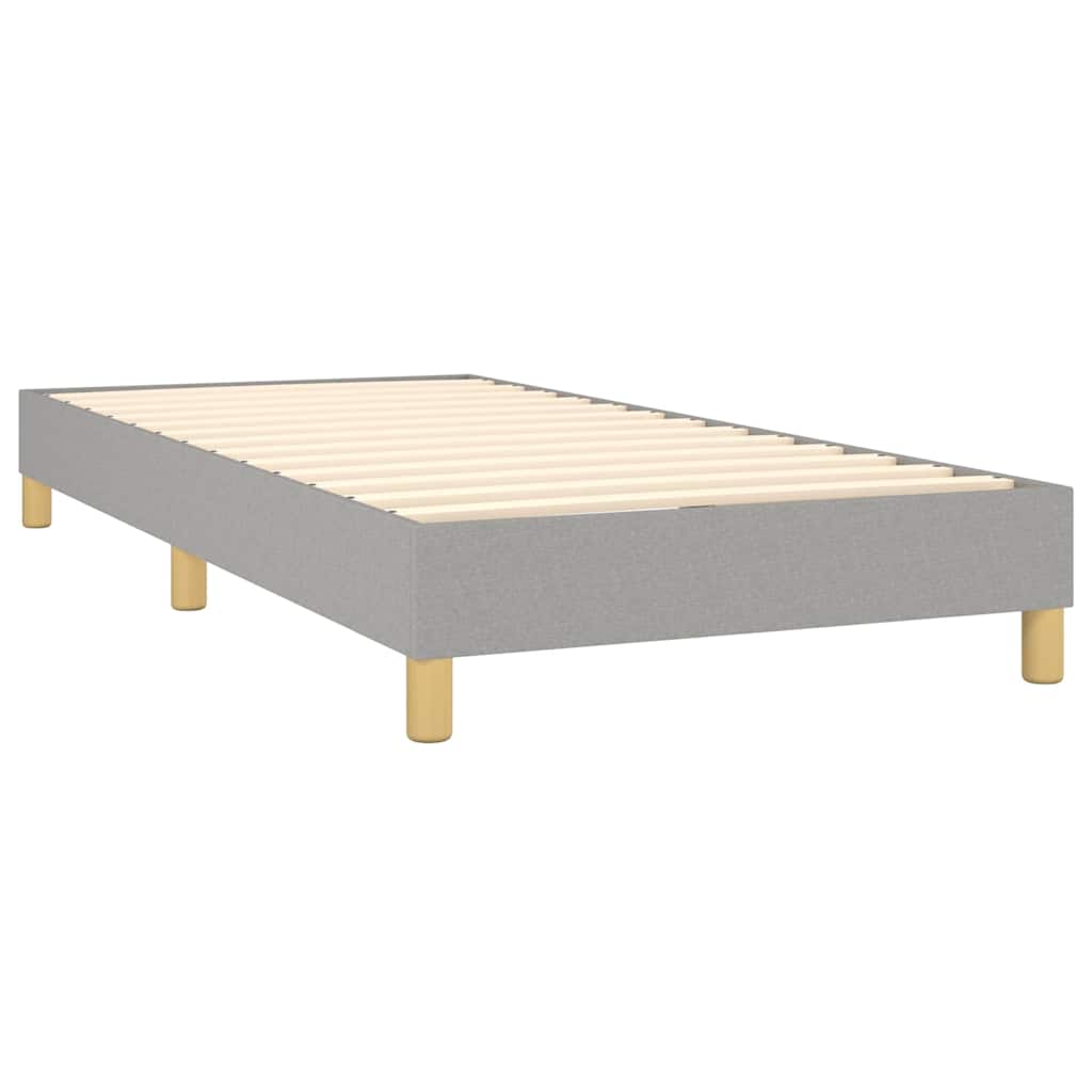 Box spring krevet s madracem svjetlosivi 90x190 cm od tkanine
