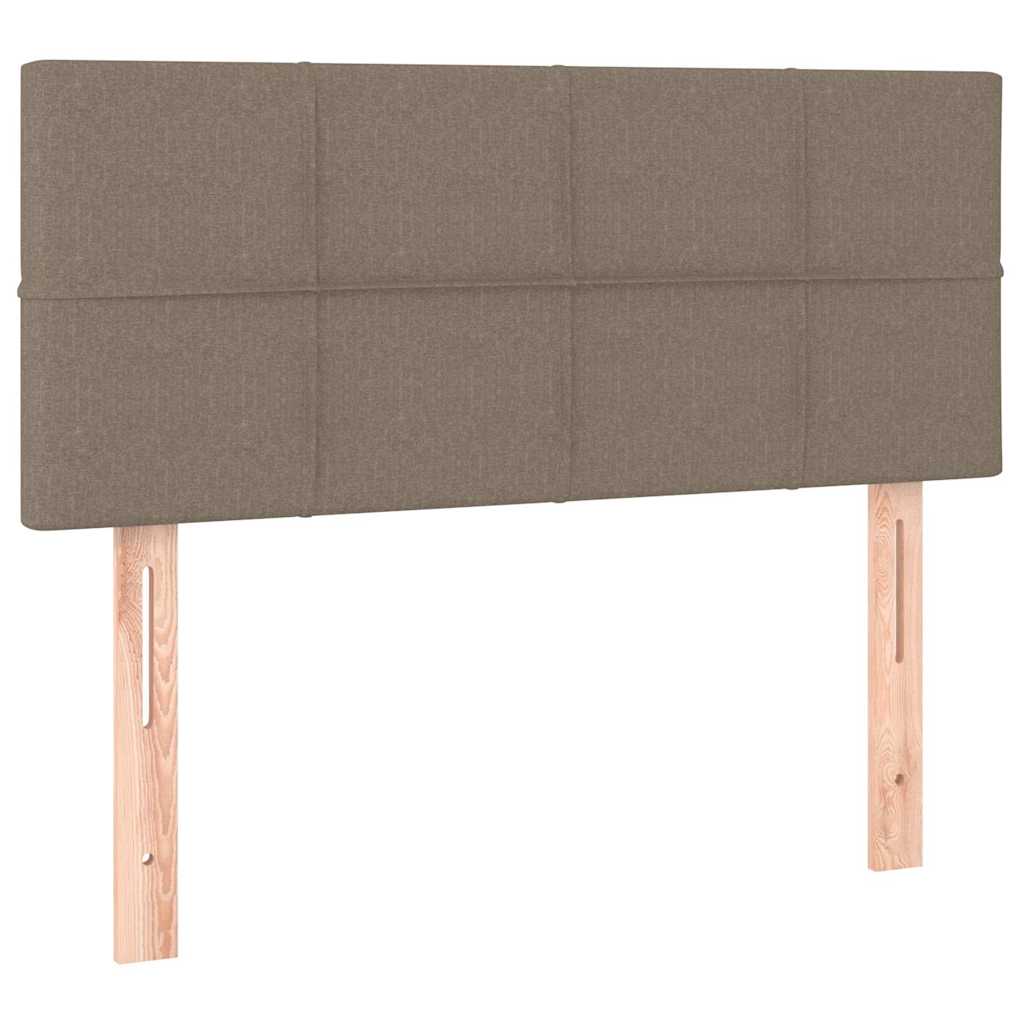 Krevet s oprugama i madracem smeđesivi 90x200 cm od tkanine