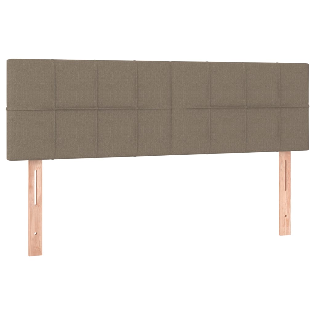 Krevet s oprugama i madracem smeđesivi 140 x 190 cm od tkanine