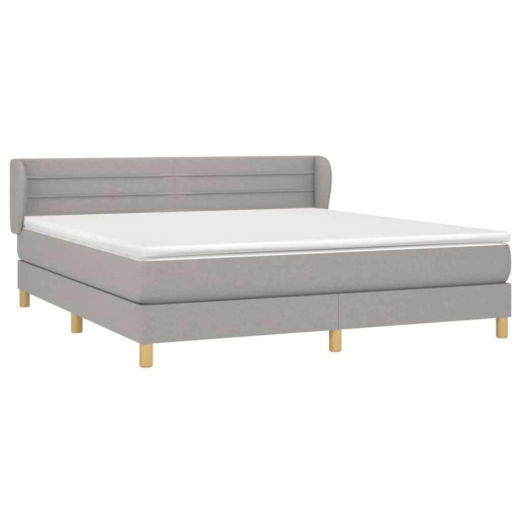 Krevet box spring s madracem svjetlosiva 160x200 cm tkanina