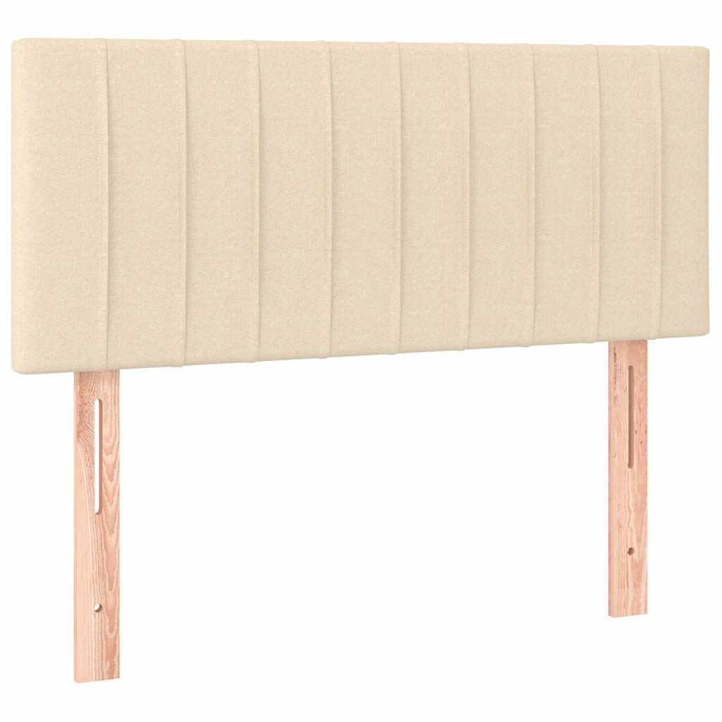 Krevet s oprugama i madracem krem 90 x 190 cm od tkanine