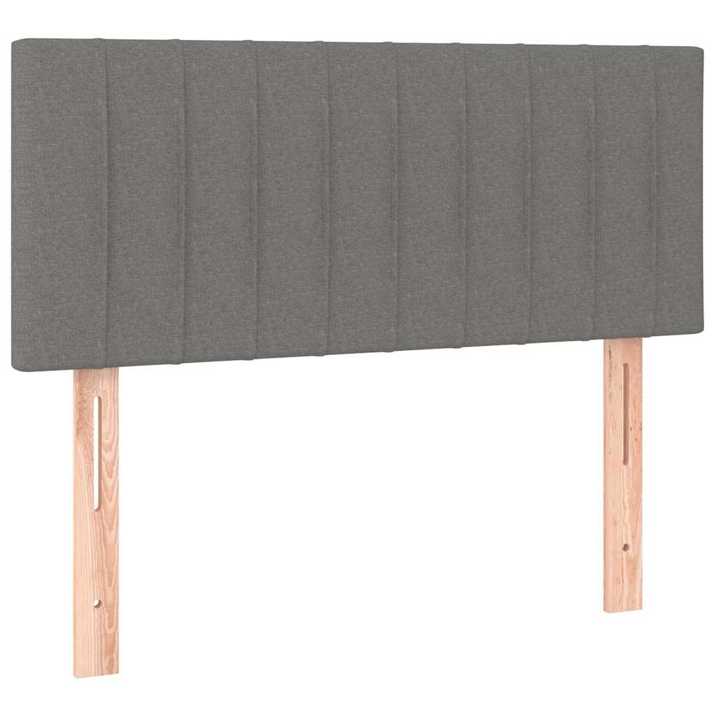 Krevet s oprugama i madracem tamnosivi 100 x 200 cm od tkanine