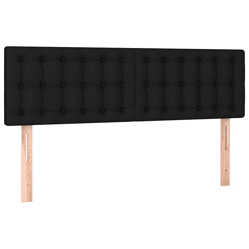 Krevet s oprugama i madracem crni 140 x 190 cm od tkanine