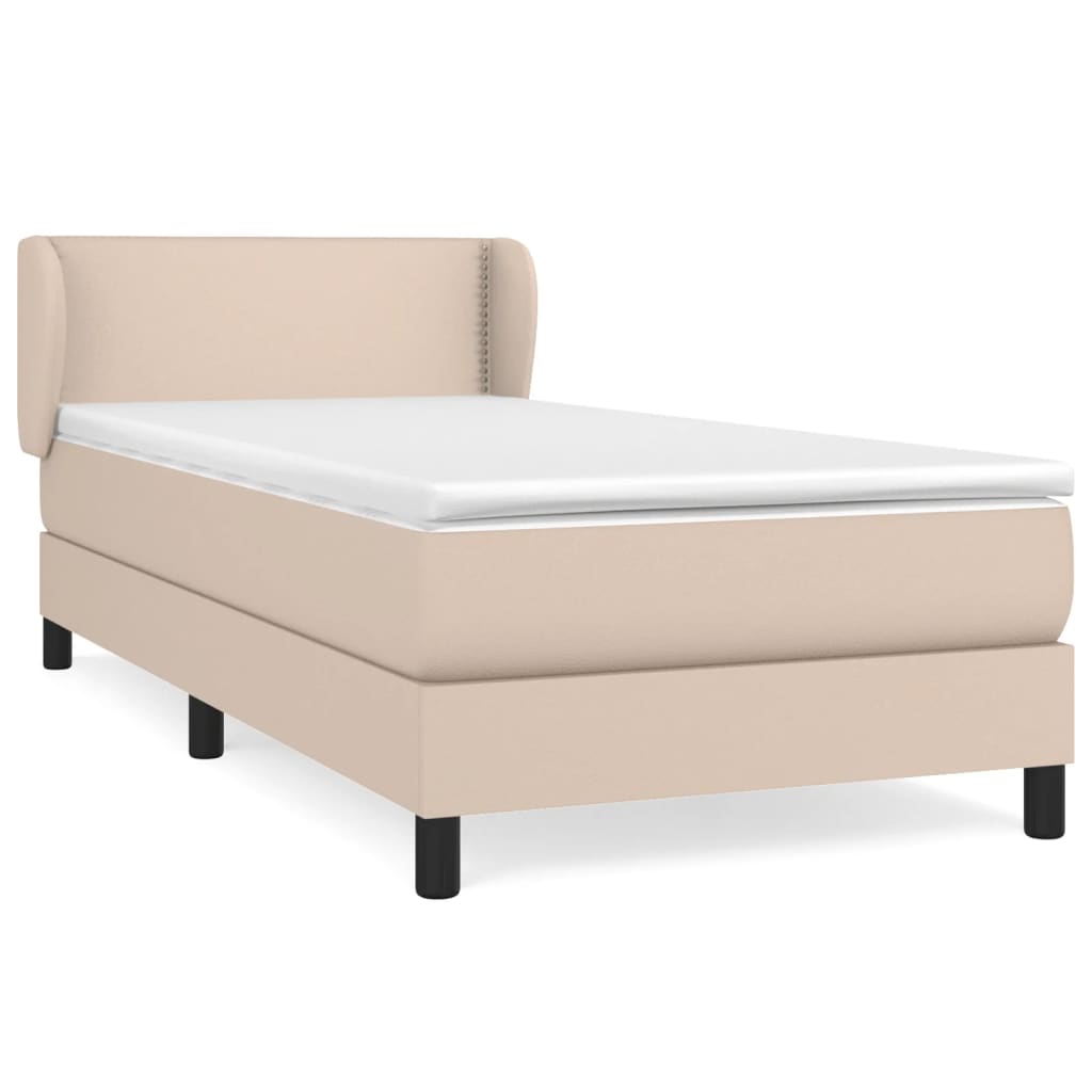 Krevet s oprugama i madrac cappuccino 80x200 cm od umjetne kože