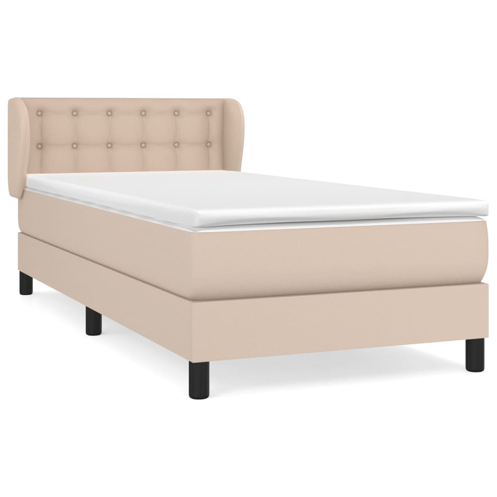 Krevet s oprugama i madrac cappuccino 80x200 cm od umjetne kože