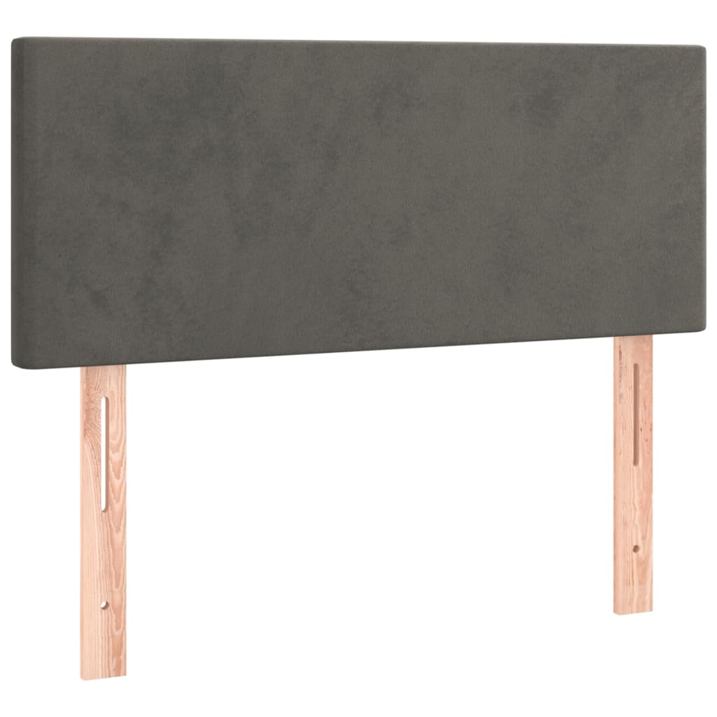 Box spring krevet s madracem tamnosivi 80 x 200 cm baršunasti