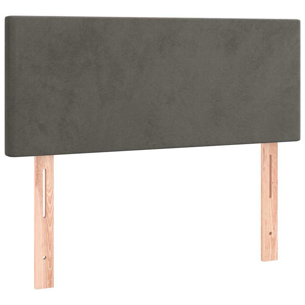 Box spring krevet s madracem tamnosivi 90x200 cm baršunasti