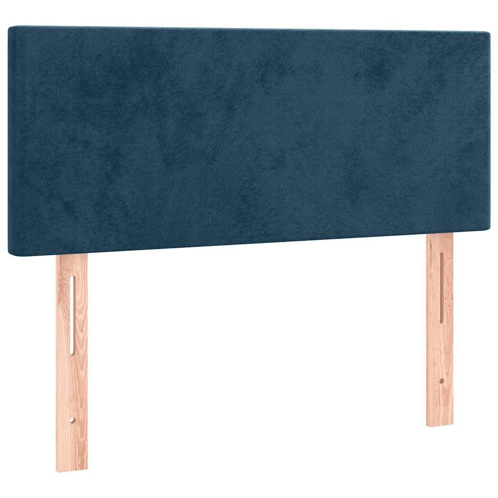 Box spring krevet s madracem tamnoplavi 90x200 cm baršunasti