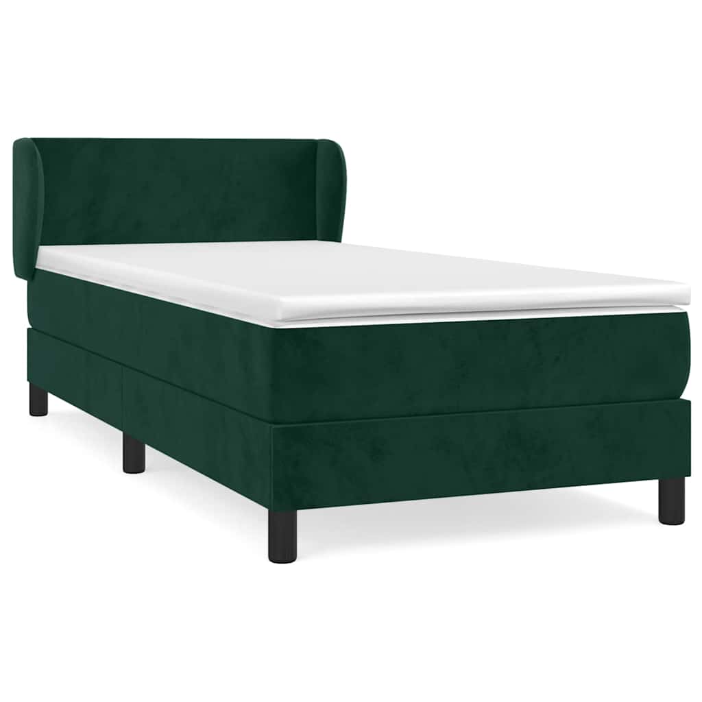 Box spring krevet s madracem tamnozeleni 100x200 cm baršunasti