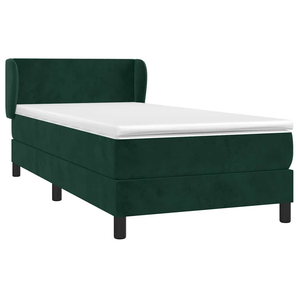 Box spring krevet s madracem tamnozeleni 100x200 cm baršunasti