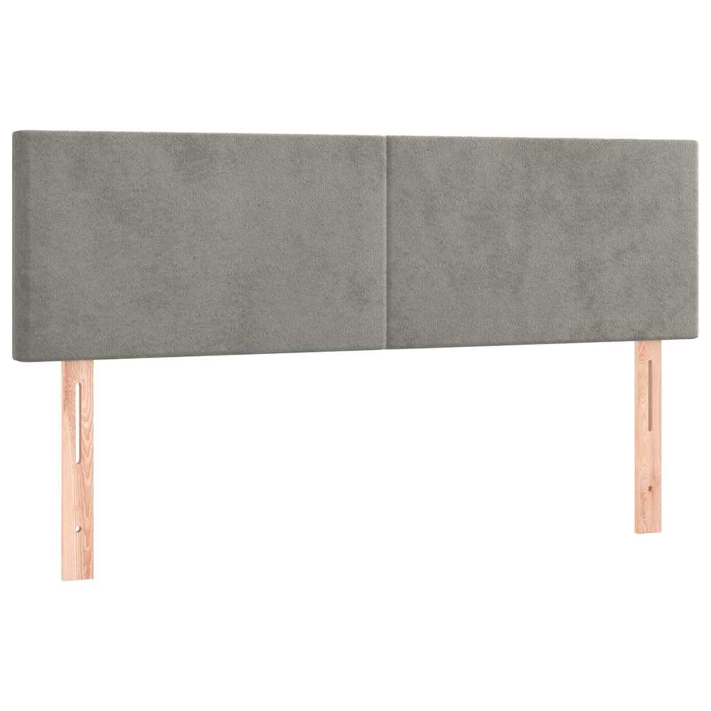 Krevet s oprugama i madracem svjetlosivi 140x190 cm baršunasti