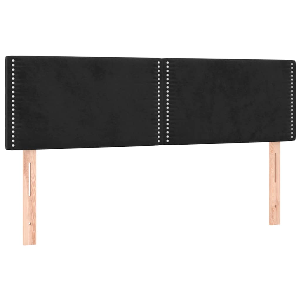 Krevet s oprugama i madracem crni 140 x 190 cm baršunasti