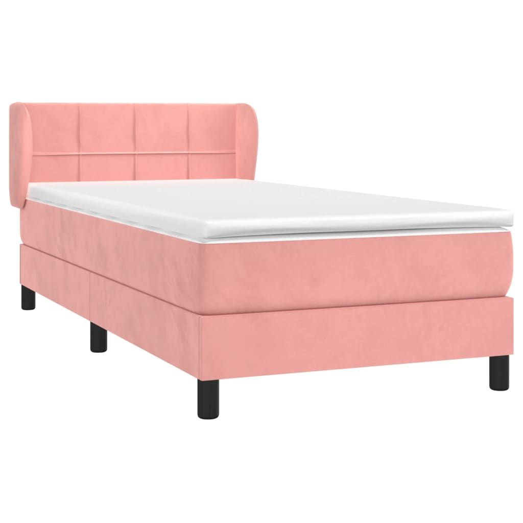 Box spring krevet s madracem ružičasti 80 x 200 cm baršunasti
