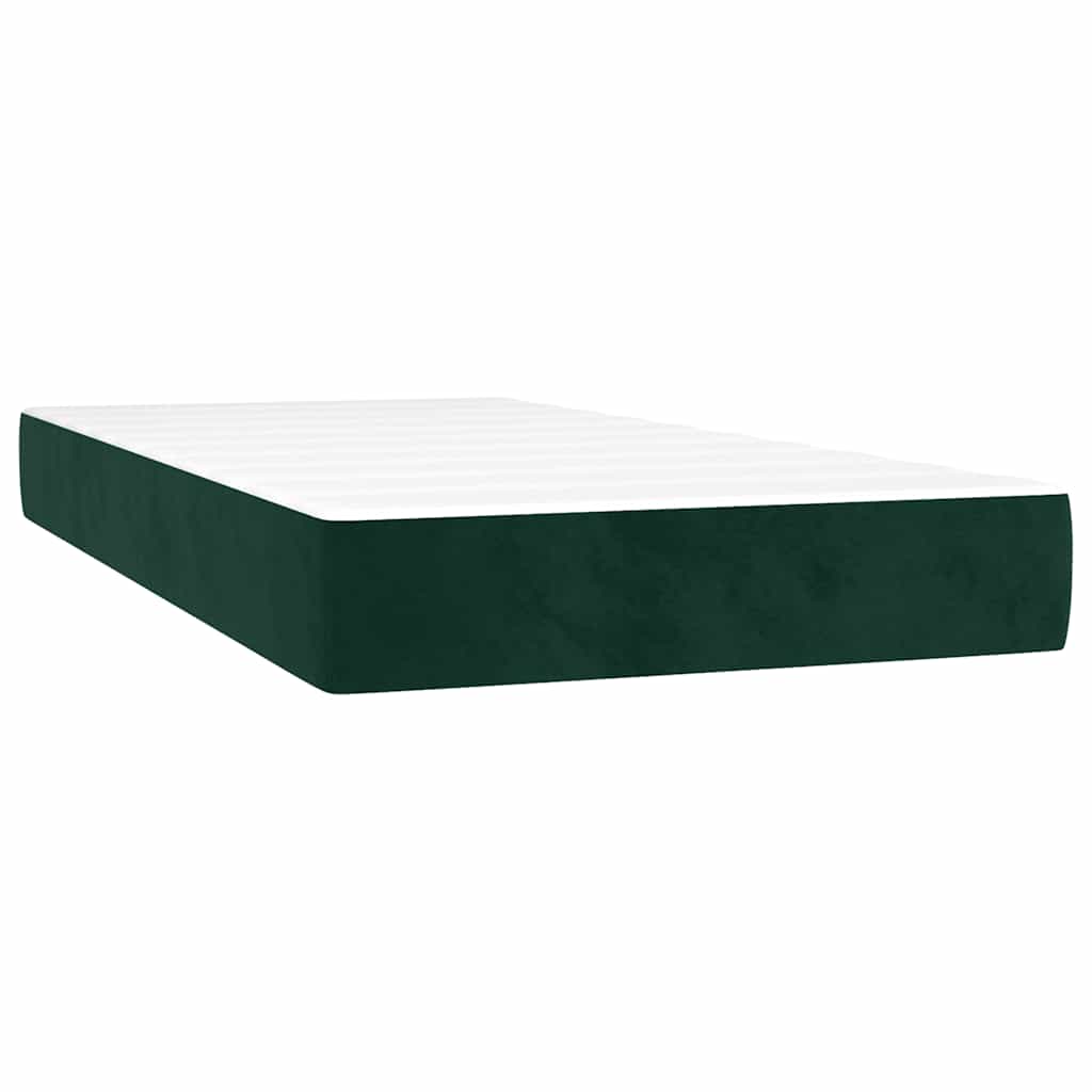 Box spring krevet s madracem tamnozeleni 90x190 cm baršunasti