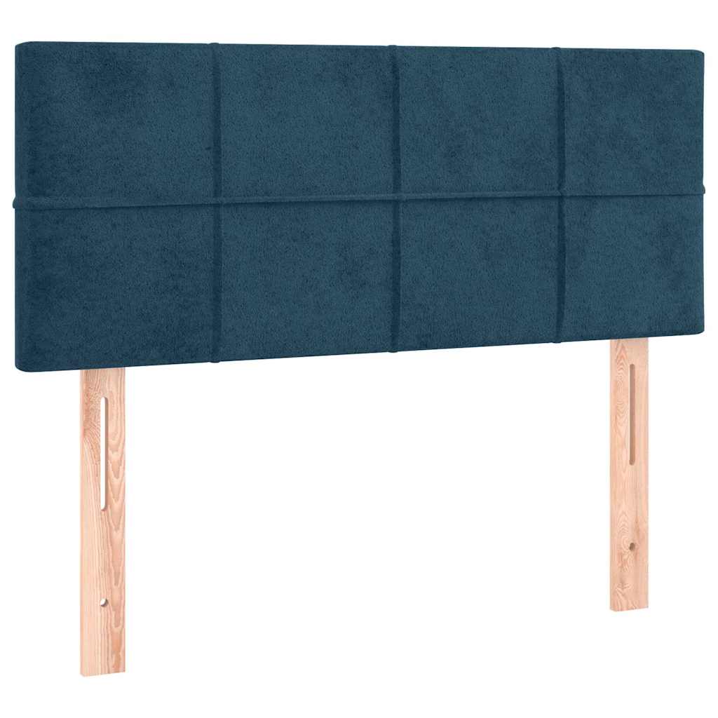 Box spring krevet s madracem tamnoplavi 90x190 cm baršunasti