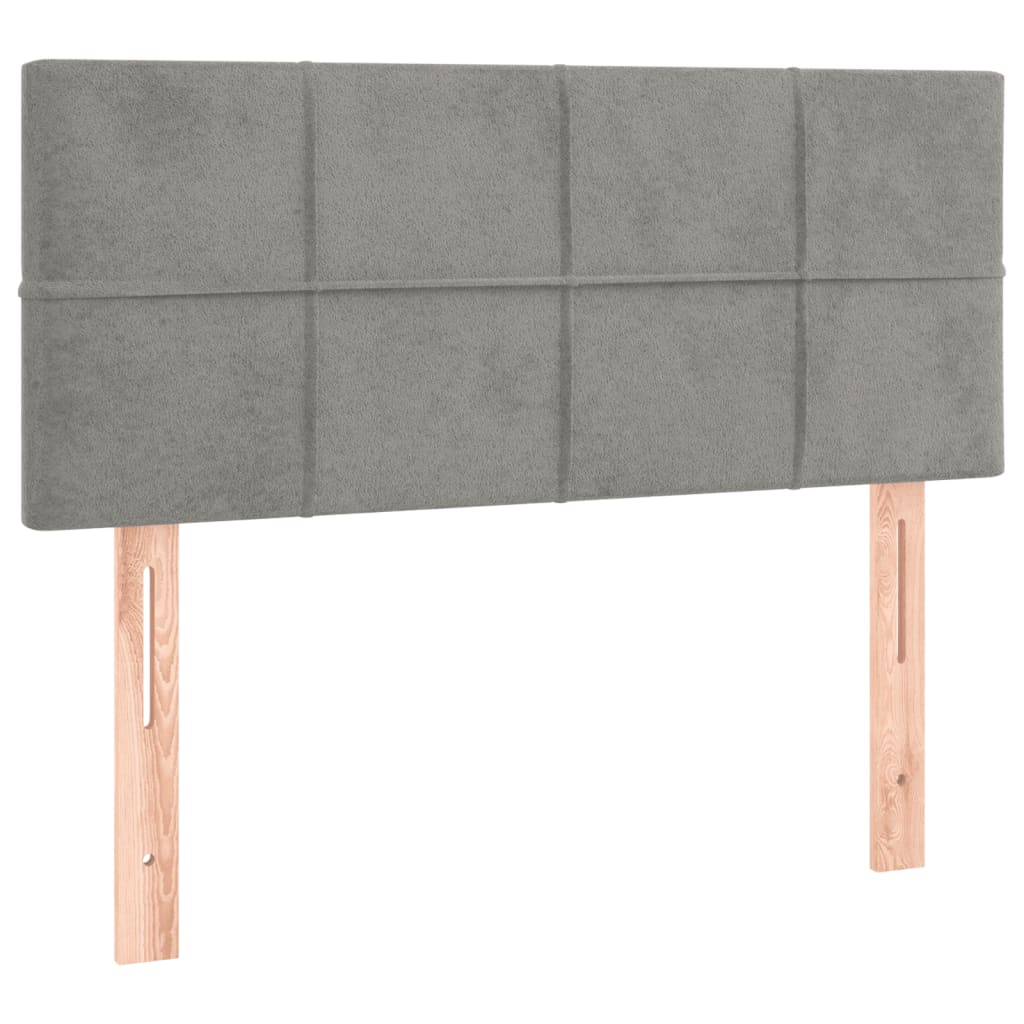 Box spring krevet s madracem svjetlosivi 90x190 cm baršunasti