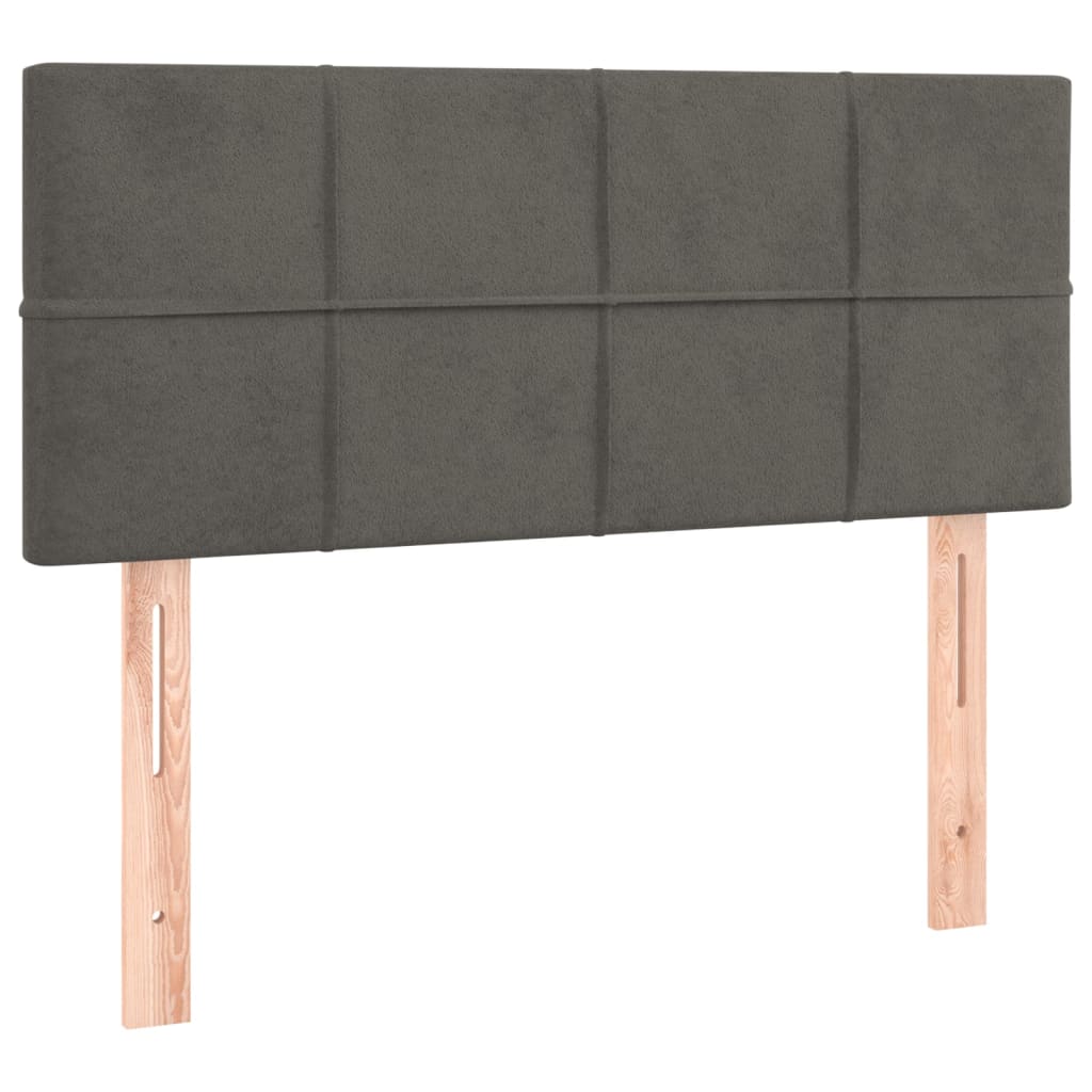 Box spring krevet s madracem tamnosivi 90x200 cm baršunasti