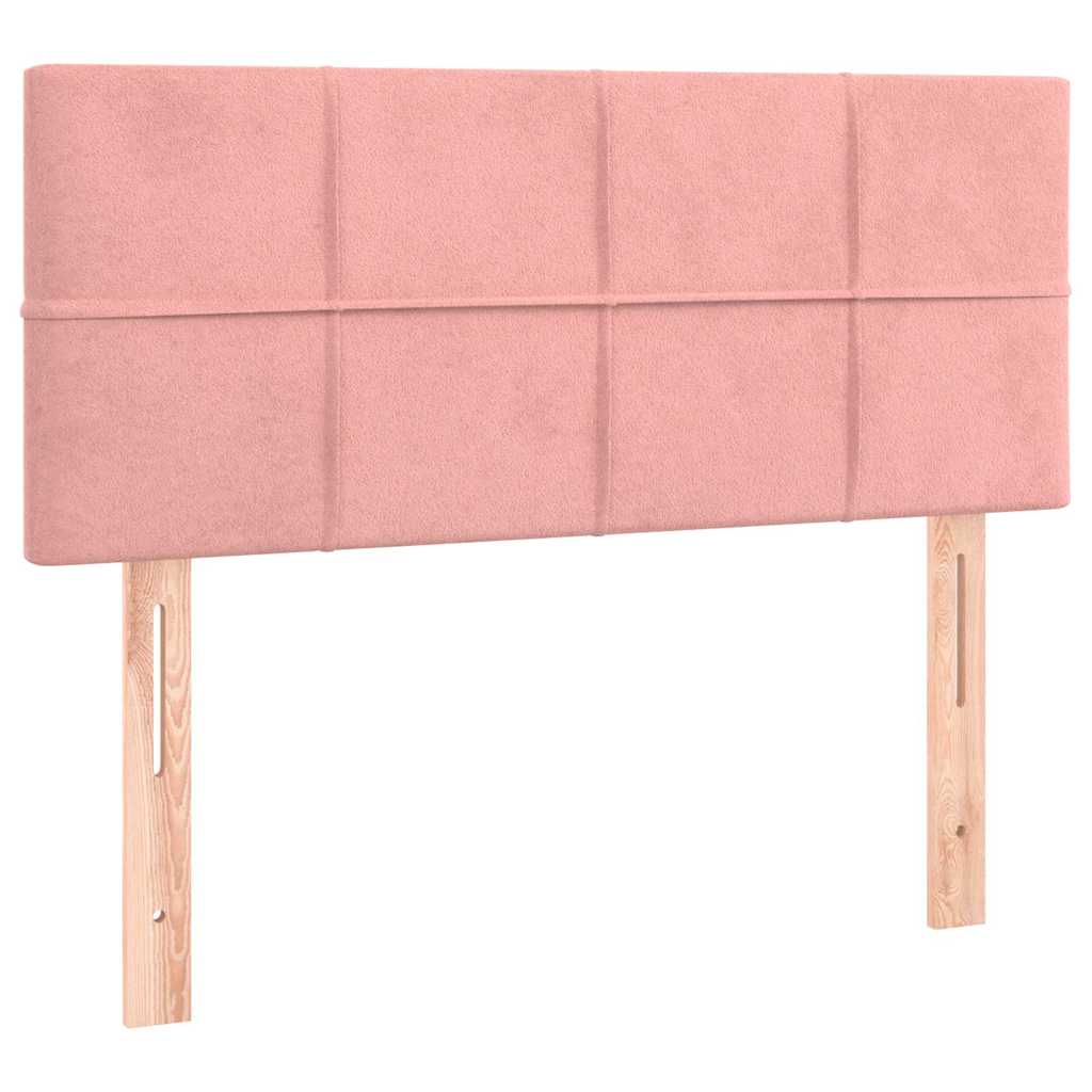 Box spring krevet s madracem ružičasti 90x200 cm baršunasti
