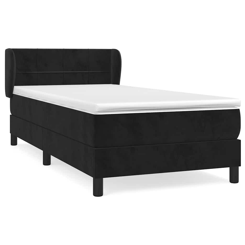 Box spring krevet s madracem crni 100x200 cm baršunasti