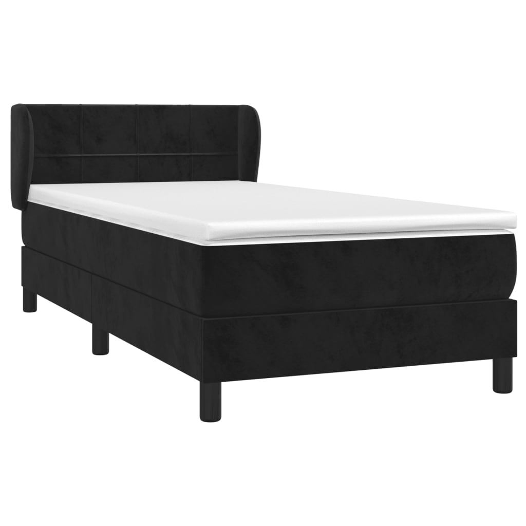 Box spring krevet s madracem crni 100x200 cm baršunasti