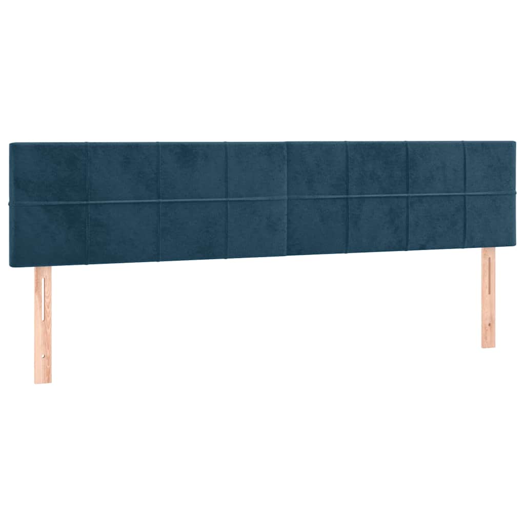 Krevet s oprugama i madracem tamnoplavi 200x200 cm baršunasti
