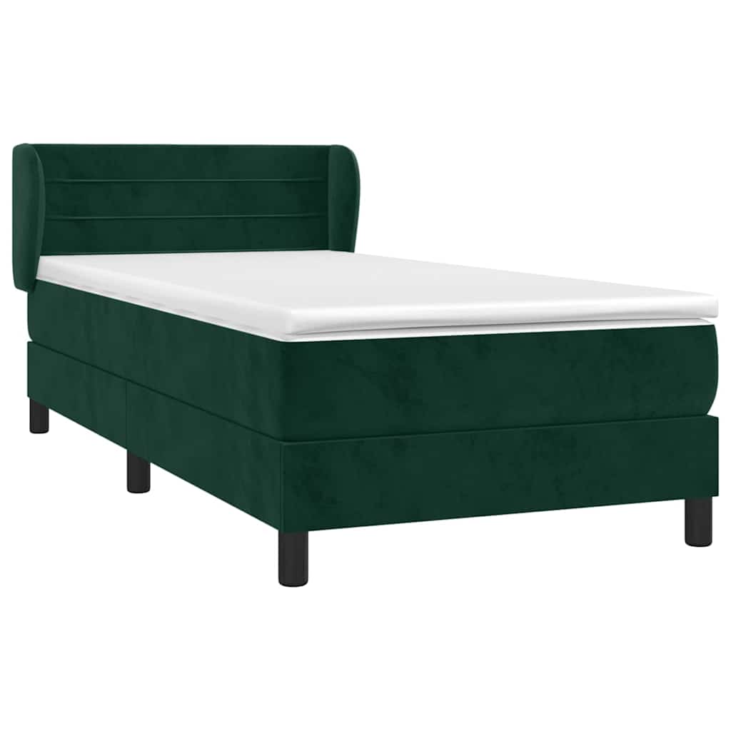 Box spring krevet s madracem tamnozeleni 80 x 200 cm baršunasti