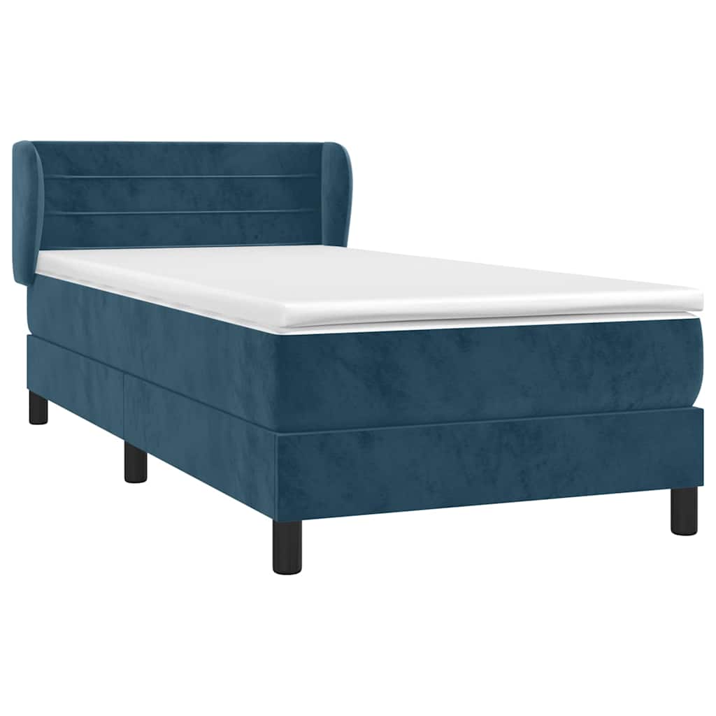 Box spring krevet s madracem tamnoplavi 100x200 cm baršunasti