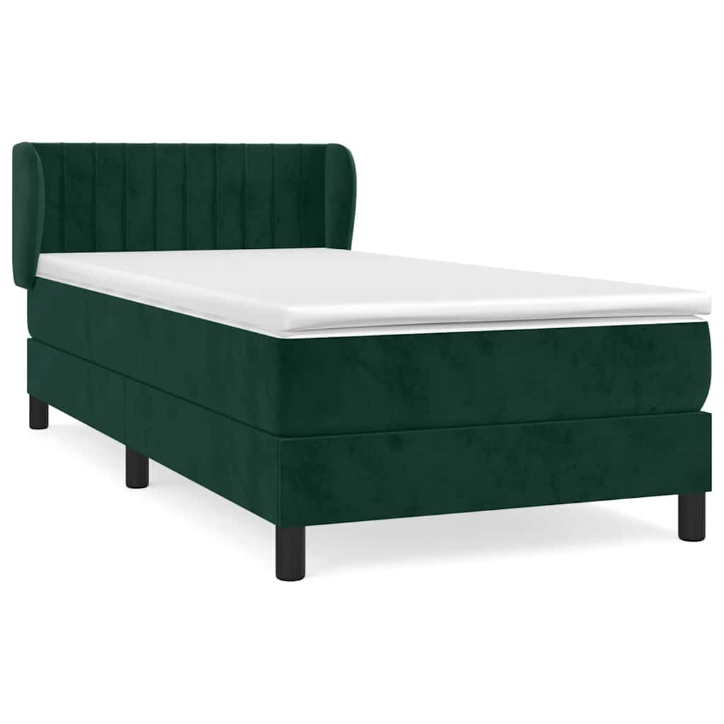 Box spring krevet s madracem tamnozeleni 80 x 200 cm baršunasti