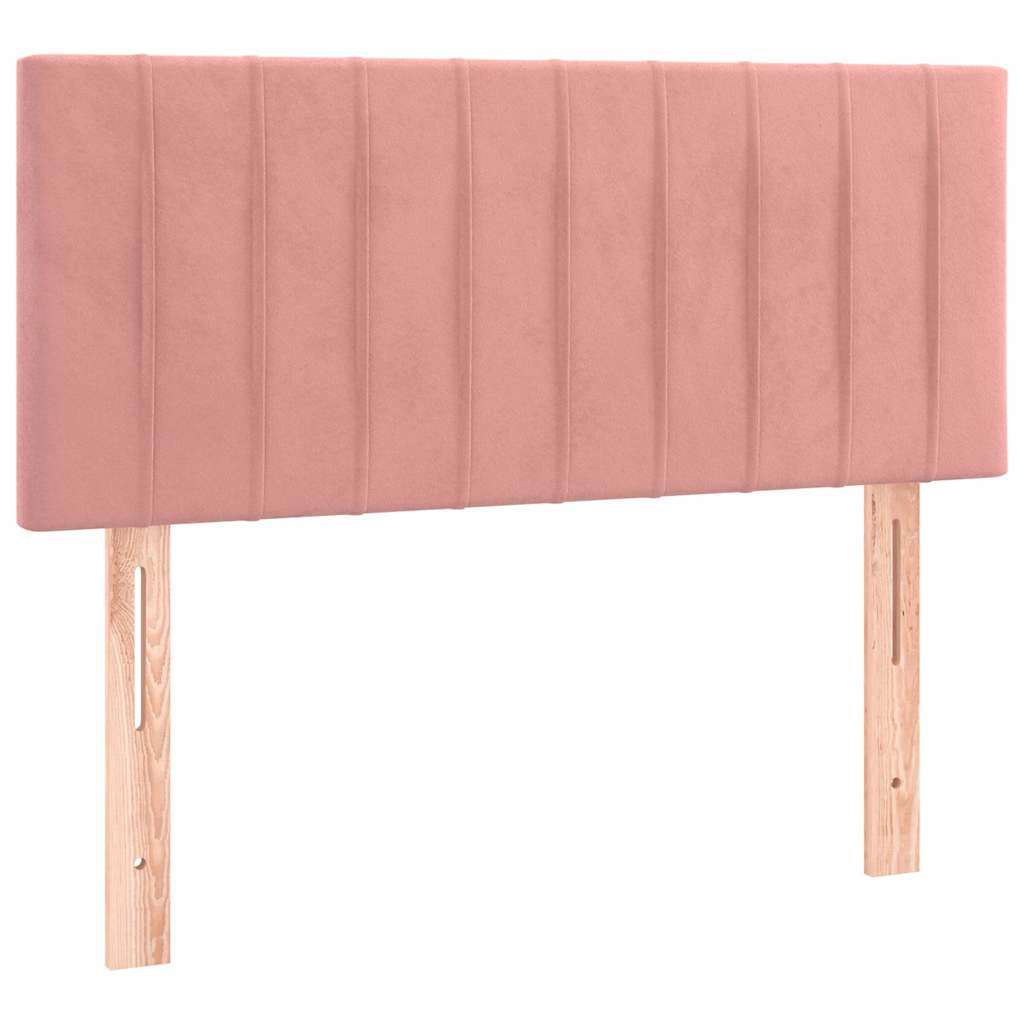 Box spring krevet s madracem ružičasti 90x200 cm baršunasti