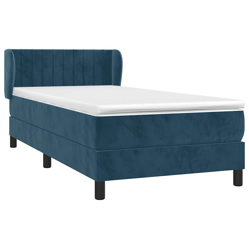 Box spring krevet s madracem tamnoplavi 100x200 cm baršunasti