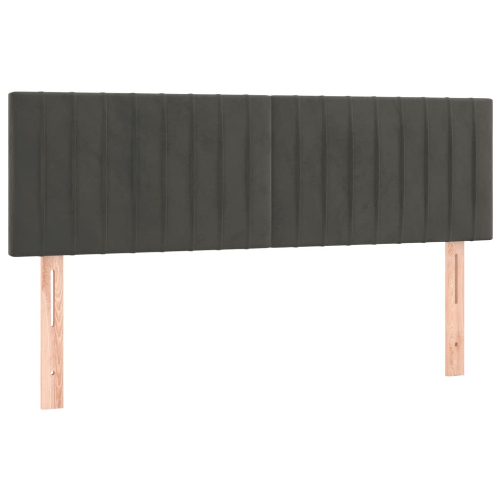 Krevet s oprugama i madracem tamnosivi 140x190 cm baršunasti