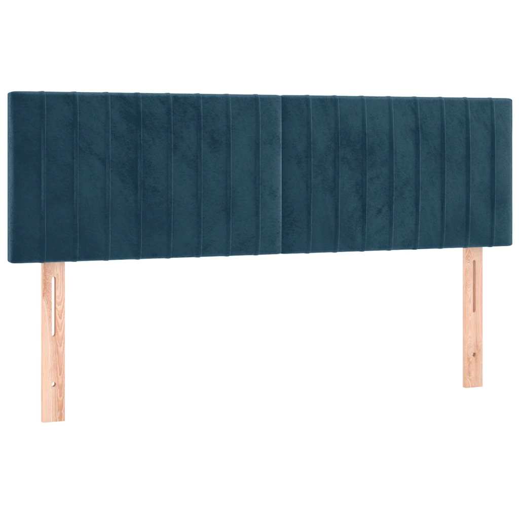 Krevet s oprugama i madracem tamnoplavi 140x190 cm baršunasti
