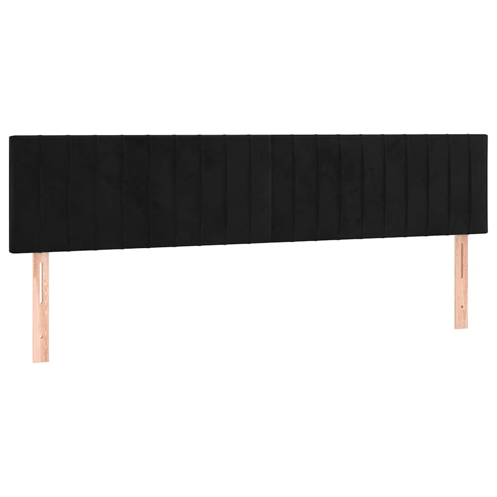 Krevet s oprugama i madracem crni 200x200 cm baršunasti