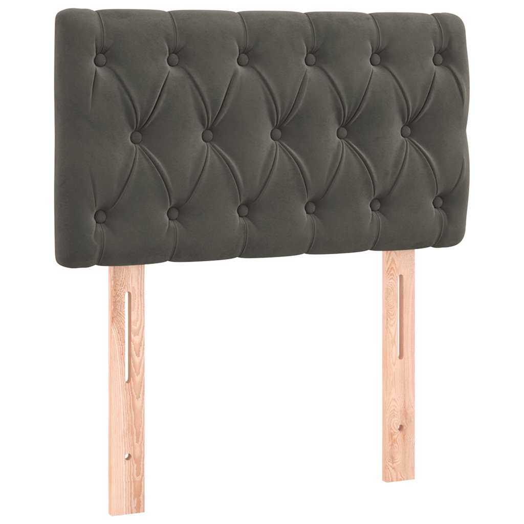 Box spring krevet s madracem tamnosivi 80 x 200 cm baršunasti