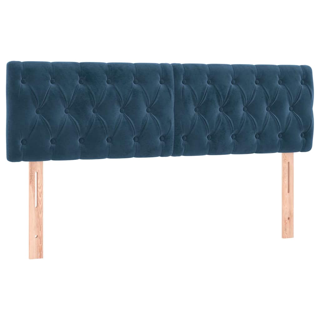 Krevet s oprugama i madracem tamnoplavi 140x190 cm baršunasti