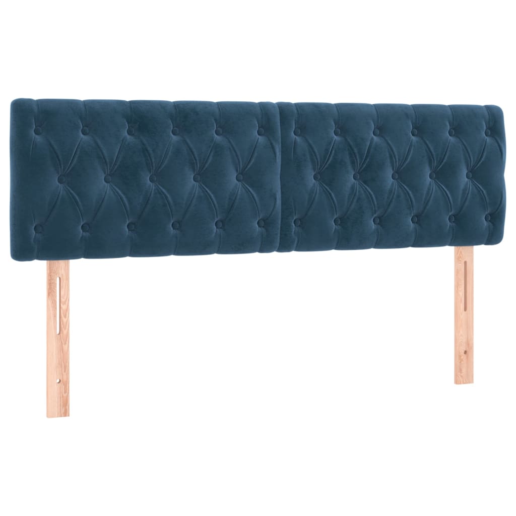 Krevet s oprugama i madracem tamnoplavi 140x200 cm baršunasti